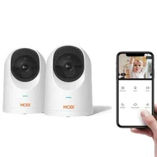 MOBI-Cam PRO HD 2Pk WiFi Pan & Tilt Video Baby Monitor 2-Way Audio, Cameras only