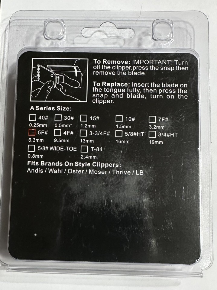 A Blade Set Replacement Size 5F 6.3mm, Pet Clipper Ceramic, New *Ship