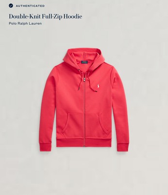 POLO RALPH LAUREN RED WHITE DOUBLE KNIT FULL ZIP HOODIE SWEATSUIT MEN  MEDIUM-XL | eBay