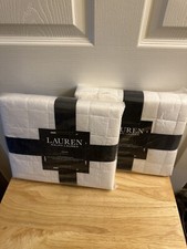 NIP Ralph Lauren Asher White Quilted Euro Shams Pair