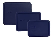 Pyrex 7212-PC 7211-PC 7210-PC Blue Replacement Storage Lid 3PK for Glass Dish