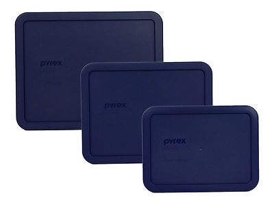 #ad Pyrex 7212 PC 7211 PC 7210 PC Blue Replacement Storage Lid 3PK for Glass Dish $13.99