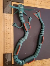Articulated Pokémon Rayquaza Dragon 3D Printed Fully Colored Yellow Stripes