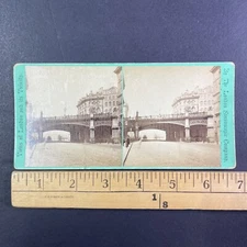 Holborn Viaduct London England Stereoview Ex-Treadwell Antique c1870 Y14112