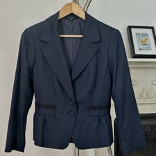 Tara Jarmon Subtle Blue Pin Stripe Blazer Size 40 (uk 10)