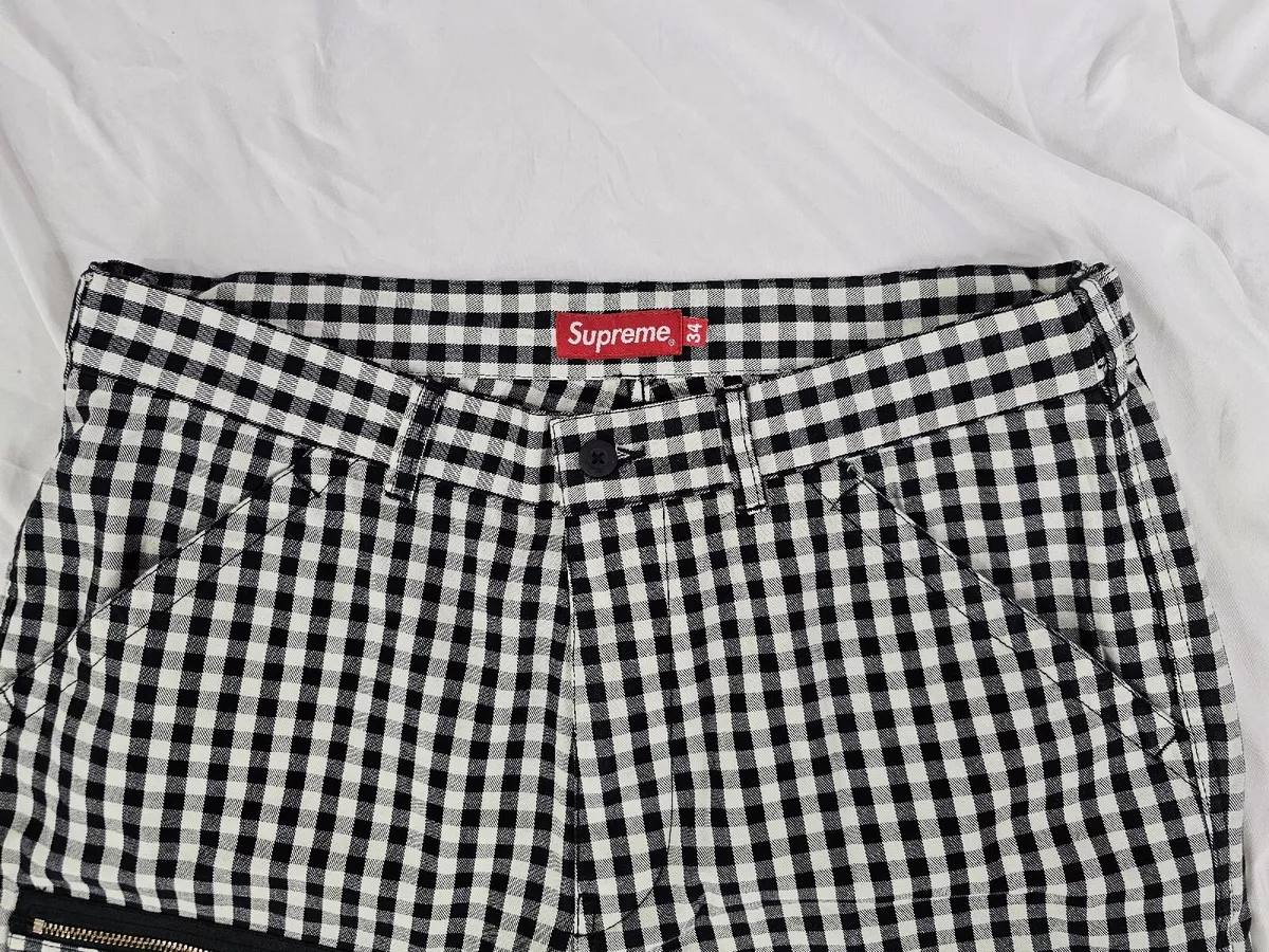 SUPREME GINGHAM FLIGHT PANT BLACK | eBay