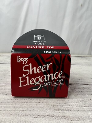 Leggs Sheer Elegance Control Top Pantyhose Size B Sheer Toe Nude 25502 SBN 29