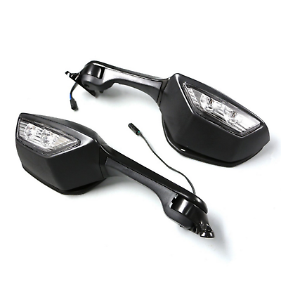 Motorcycle Rear View Mirrors LED Turn Signal Light Kawasaki Ninja H2 ZX10R 11-17