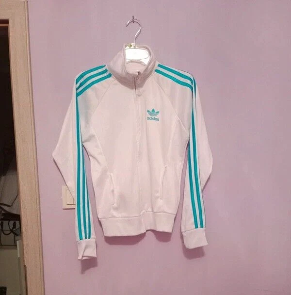 Vintage Adidas Womens Firebird Track Jacket White Trefoil Logo 3