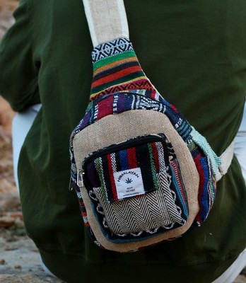 hemp sling backpack