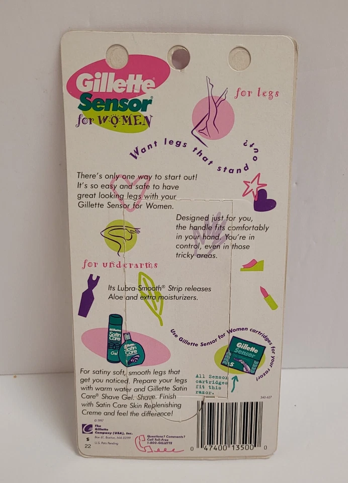 Afeitadora Gillette Sensor Excel Mujer Mango UNA HOJA NOS 1997 Verde Rosa Foto 3 de 4