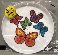 Vintage 1969 Deka Plastics Tot' Em Tray No.140 Pop Art Butterfly 12.75" USA NOS