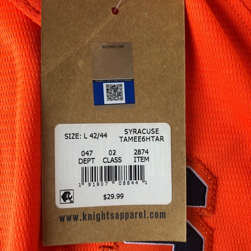 NWT Rivalry Threads 91 Syracuse Orange Mens Short Sleeve Pullover Polo Size L - Picture 5 of 6
