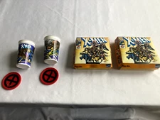 1993 PIZZA HUT X-MEN BOXES AND CUPS WITH LIDS VCRs AND MINI COMICS