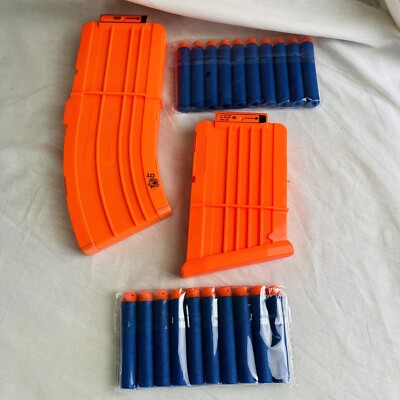 Nerf N-Strike Elite 10 Schussmagazin gebogen & 6 Munitionsmagazine & 20 neue Munition