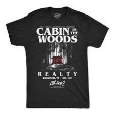 Mens Funny T Shirts Cabin In The Woods Realty Evil Dead Movie Tee For Men