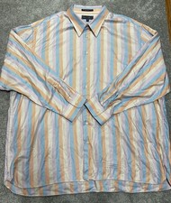 Paul Fredrick Men  s Button Up Shirt 3XL Geometric Colorblock Old Money Luxury