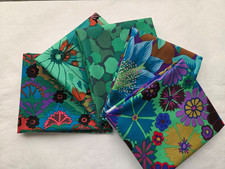 5 Fat Quarters - Green Kaffe Fassett FQ 18 x 22 100 Cotton Quilting Fabric V 2