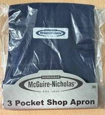 McGuire Nicholas 3 Pocket Shop Apron  Blue Cotton India Working Cooking