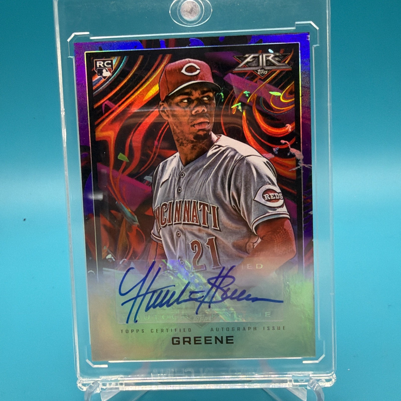 Topps 2022 Fire Hunter Greene Rookie Auto Fire Autographs #FA-HGR Reds 15/50