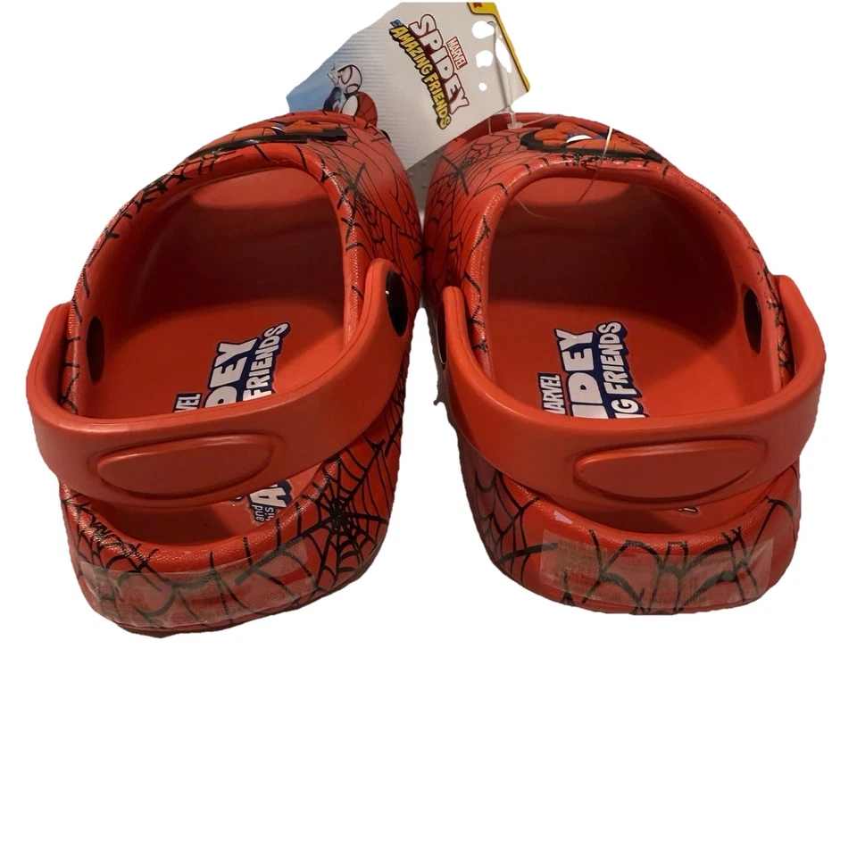 Zuecos Marvel Spider-Man rojos para niños talla 5-6 zapatos sin cordones nuevos Foto 4 de 4