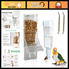 Automatic Bird Feeder  Water Dispenser Set - No Mess Parrot Cage Accessories fo