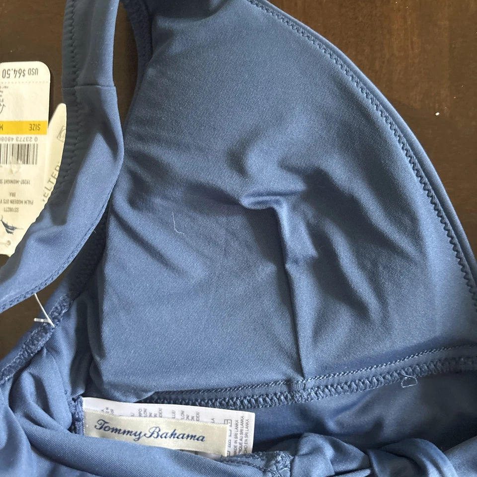 Relaxed Tommy Bahama V Neck Palm Modern bikini top M Navy Midnight Sea NWT - Image 4 of 4