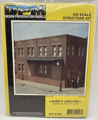 HO Scale Design Preservation Models Laube's Linen Mill Building Kit #106