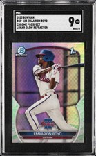 2023 BOWMAN CHROME PRSPCT LUNAR GLOW REFRACTOR #BSP-128 EMAARION BOYD SGC 9