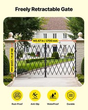 Double Folding Security Gate, Lockable Scissor Gate with 360 Swivel Caster
