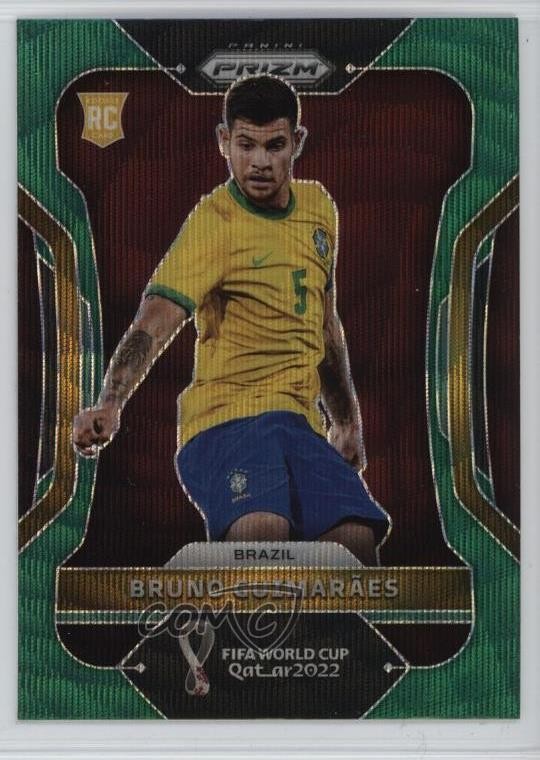 2022 Panini Prizm World Cup Qatar Green Wave Prizm Bruno Guimaraes #27 05k6