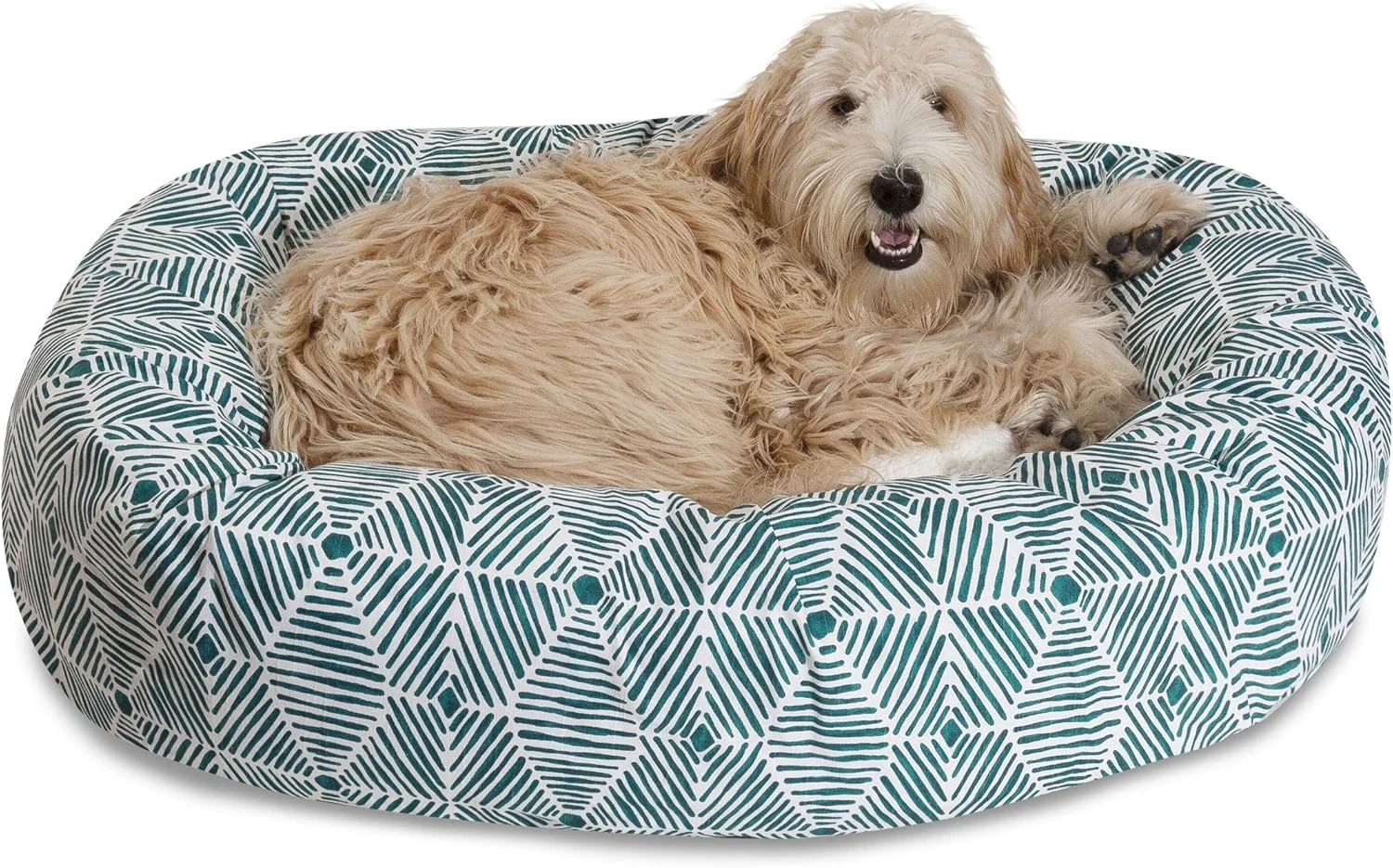 Charlie Emerald Sherpa Bagel Bed for Cozy Pets - 32" Comfort Zone