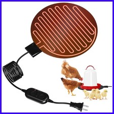 Heated Chicken Waterer, 6" Waterer with Heater 1  5 Gallon, Chicken Water Heat...