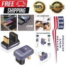 U Shape USB C Adapter - 180 Degree Angled Connector for Fast Data  Charging