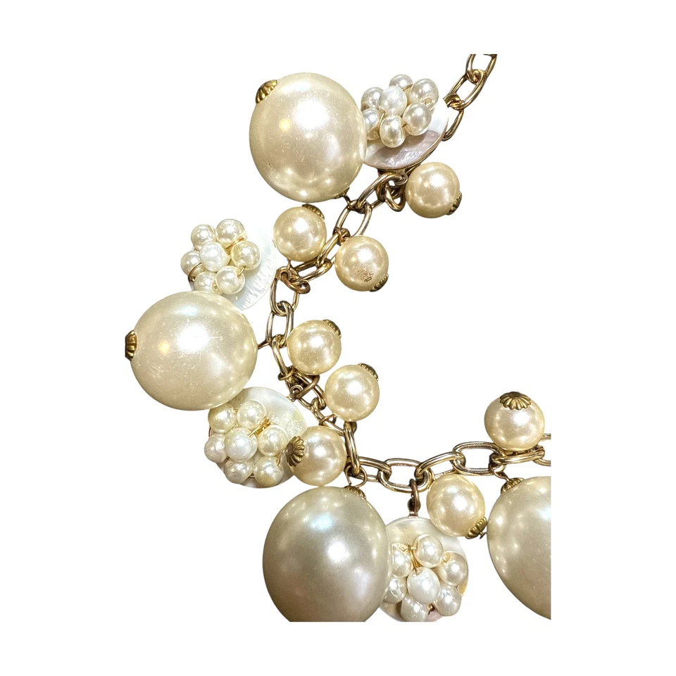 Collar DE COLECCIÓN LENORA DAME Tono Dorado Increíble Imitación Perla Distintivo LD496 Foto 3 de 4