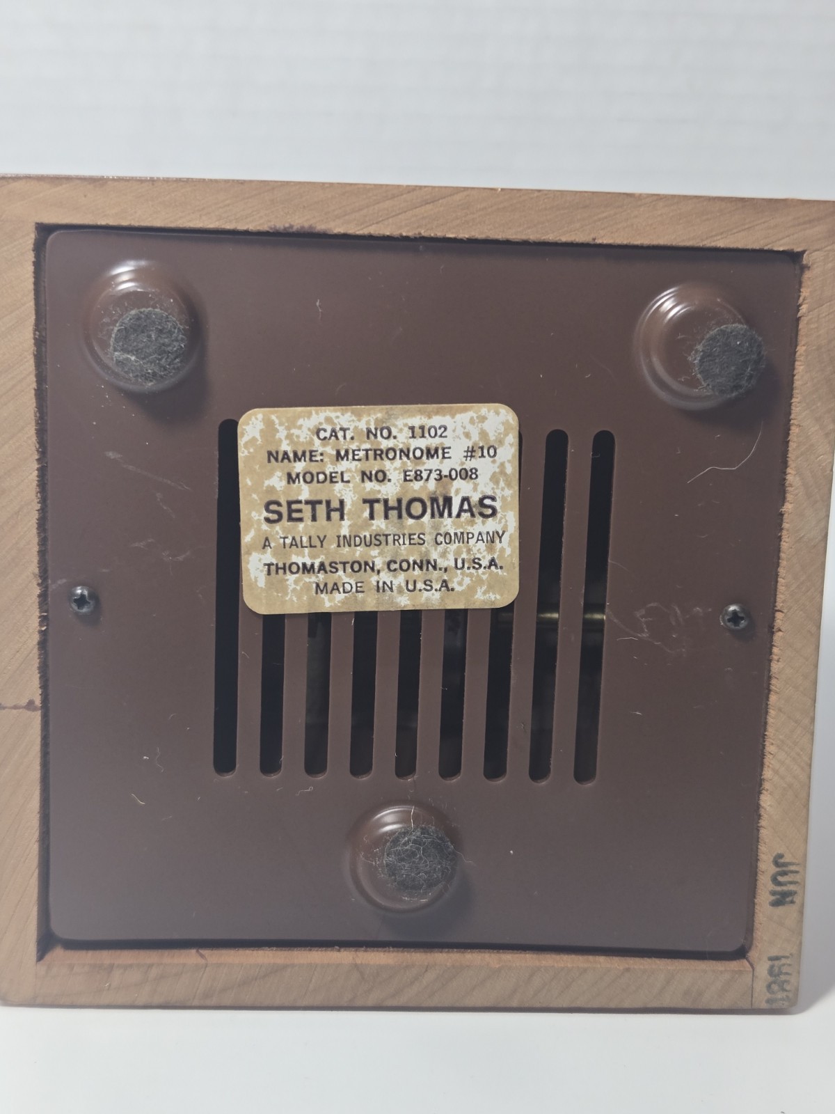 Vintage 1981 Seth Thomas Metronome De Maelzel Music Timer