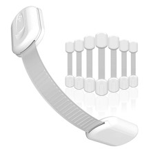 SKYLA HOMES Baby Locks 8-Pack   Safety Cabinet Latches, No Screws, 3M Adhesive