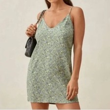 Reformation Dresses Reformation Venture Dress In Sprite Color: Blue/Green