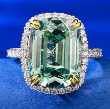 8ct Green Tourmaline Ring, 18K Gold Vermeil, Chic Design, Modern Luxury