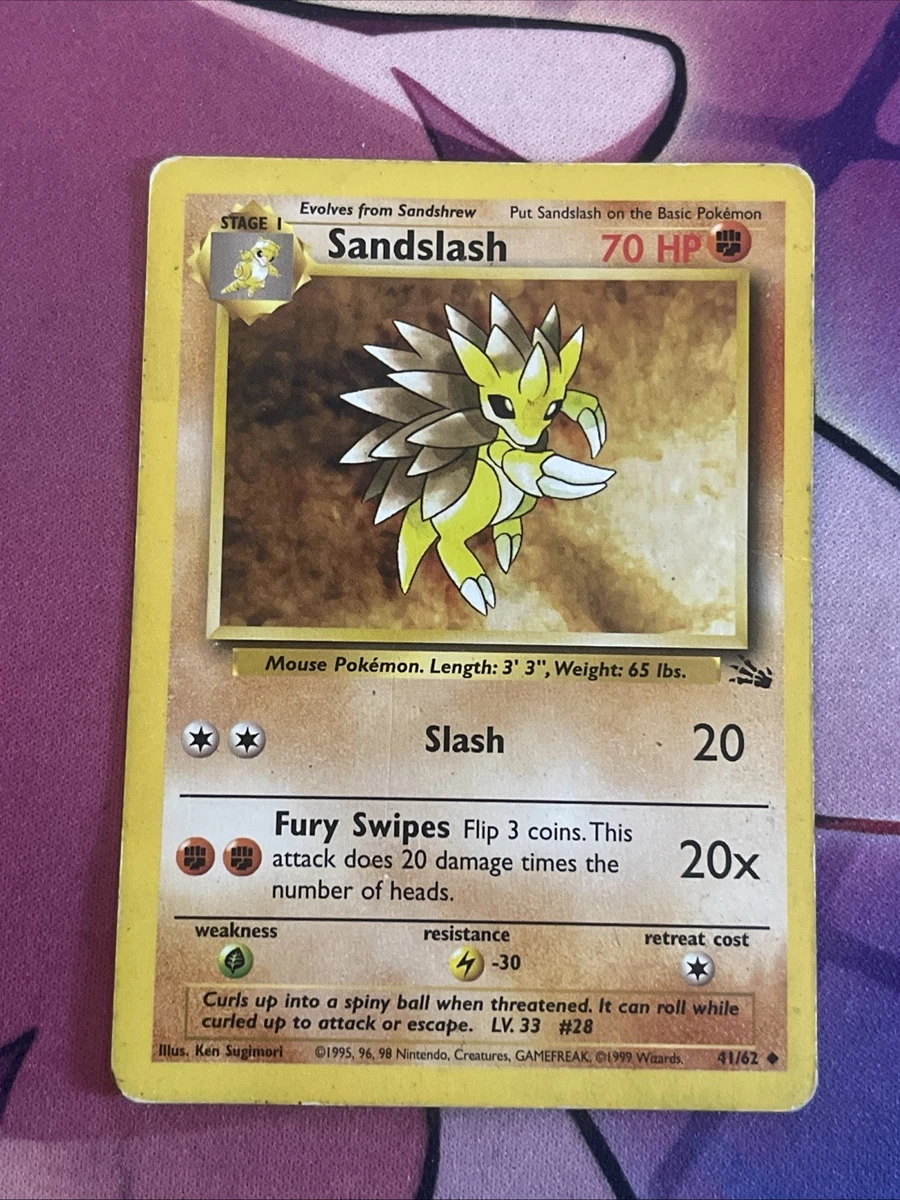 1995 sandslash pokemon card value Sandslash 41/62 Fossil for sale