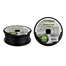 INSTALLBAY PWBK18500 Primary Wire 18 Gauge All Copper Black Coil - 500 ft