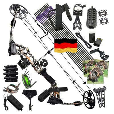 WOLFMAN 20-70lbs Compoundbogen Kit Einstellbar Jagd Sportbogen Erwachsene Bogenschießen