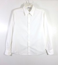 Vintage Y2K Moschino Men's White Essential Long Sleeve Button Up Shirt Size L