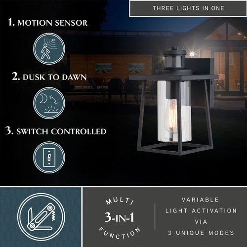 Vaxcel Lighting T0729 Geneva 11" Tall Outdoor Wall Sconce - Black - Picture 11 of 12