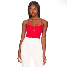 NWT Free People We are HAH Under the Wire Bodysuit Blood Orange XS