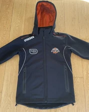 BNWT Steeden Wests Tigers NRL Soft Shell Hooded Team Jacket - Size Small