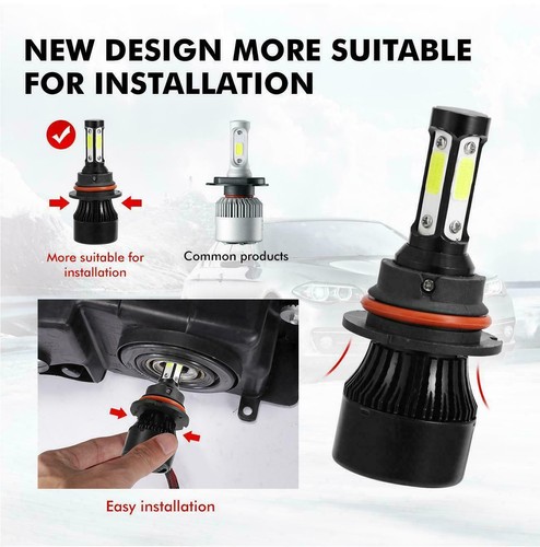 4 Sides 9007/HB5 LED Headlight Bulbs Hi/Lo For Ford F-150 F-250 F-350 Super Duty - Picture 5 of 12