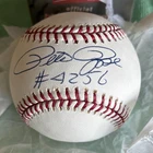 Pete Rose 4256 Hits Autographed Baseball Near Mint