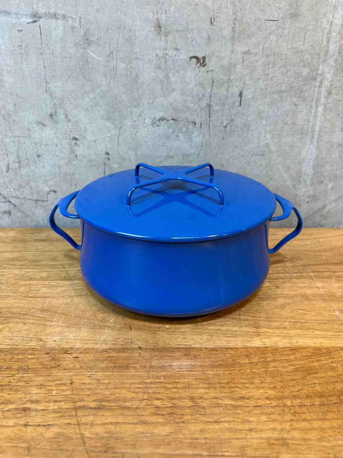 Vintage Dansk Kobenstyle Blue Enamel 3 Qt Casserole Dutch Oven w Lid Denmark