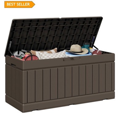 Elegant 78-Gallon Lockable Outdoor Deck Box - Waterproof Resin Storage Solution